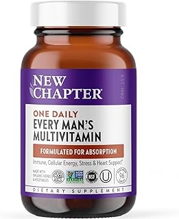 New Chapter Men's Multivitamin for Immune, Stress, Heart + Energy Support with Fermented Nutrients - Every Man's One Daily, Made with Organic Vegetables & Herbs, Non-GMO, Gluten Free - 96 ct product image