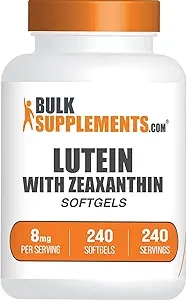 BulkSupplements.com Lutein with Zeaxanthin Softgels - Zeaxanthin Plus Lutein, Lutein and Zeaxanthin Supplement, Eye Vitamin - Gluten Free, 1 Softgel per Serving, 240 Softgels product image