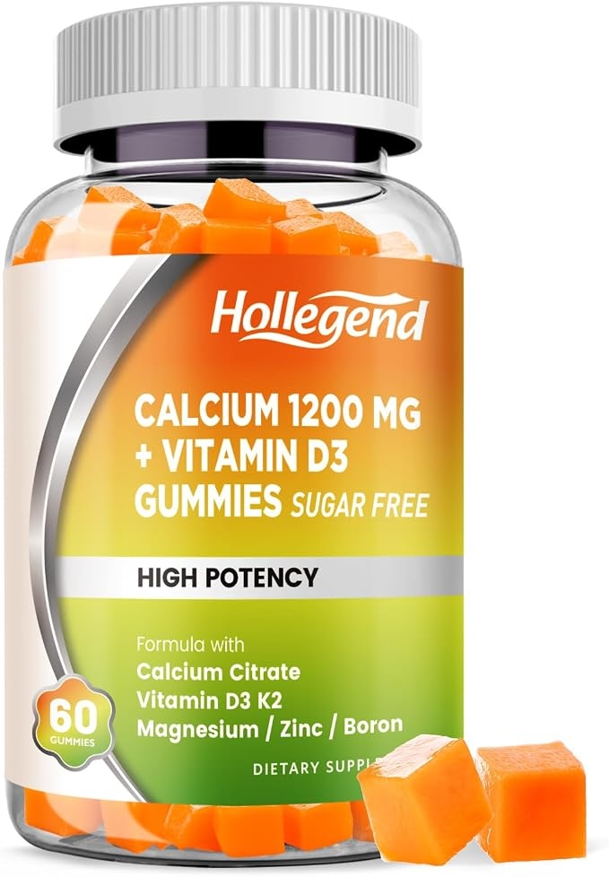 Calcium Citrate 1200mg Chewable with Vitamin D3, Magnesium, Zinc, Vitamin K2, and Boron for Bone Health, Sugar-Free, 60 Count product image