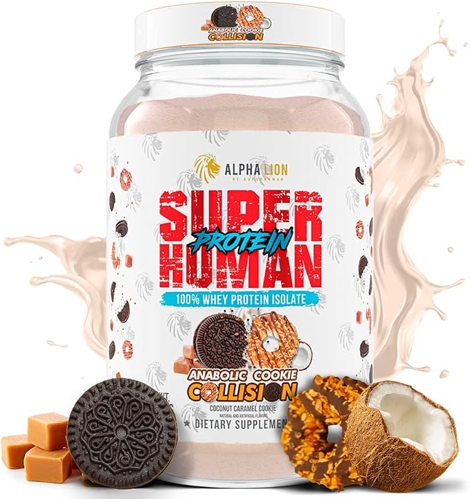 ALPHA LION Superhuman Whey Protein Powder, Great-Tasting Pure Whey Protein Isolate, Low Carb, Low Sugar, No Bloat Post-Workout, Muscle Recovery and Growth (28 Servings, Cookie Crunch) product image