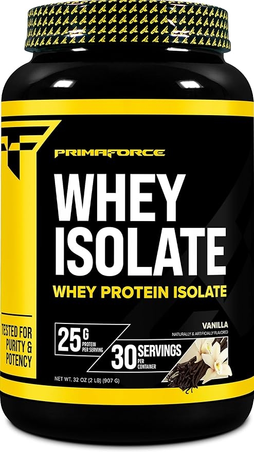 Primaforce Isolate Whey Protein Powder (Vanilla, 0.9kg (2lbs)) - Non-GMO, Gluten Free product image