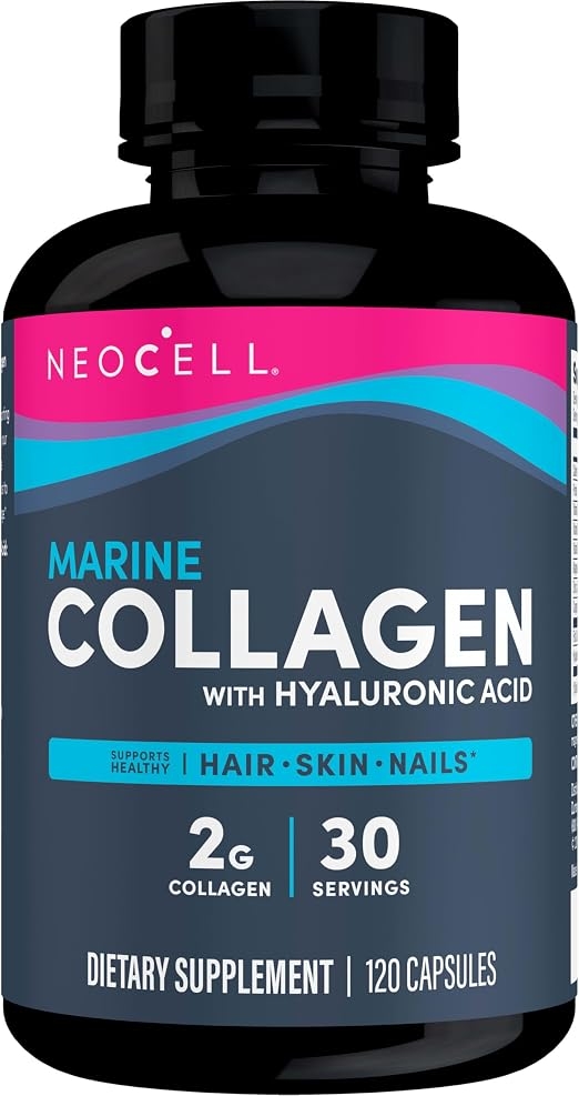 Neocell Collagen Tablets with Marine Collagen, Hyaluronic Acid, Vitamin C, Magnesium, B6, B12, Zinc and Protein, 120 Count, Non-GMO, Paleo Friendly, Gluten Free, Hydrating for Skin (Packaging May Vary) product image