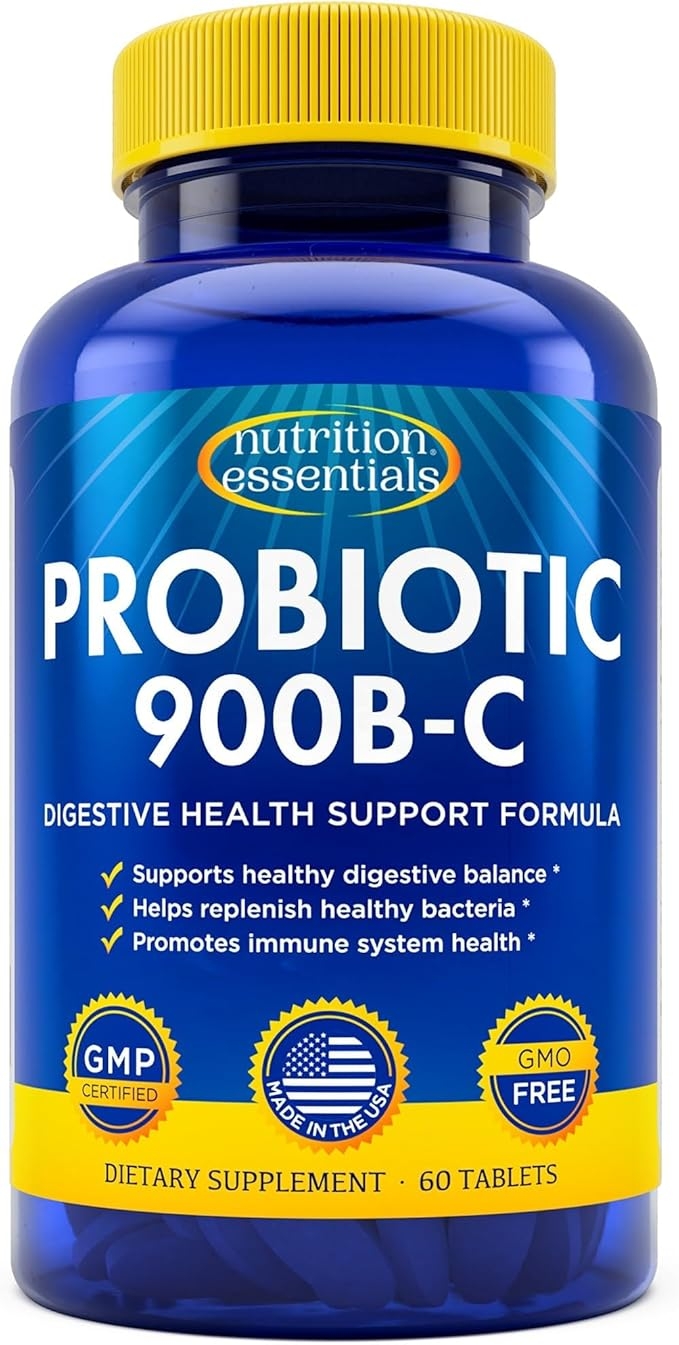 Nutrition Essentials Probiotics for Women and Men - with Lactase Enzyme and Prebiotic Fiber for Digestive Health - 80 Percent + More Potent Supplement for Gut Health Support - Vegan Formula product image