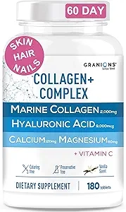 Future Kind Vegan Collagen - Supports Collagen Production with Biotin and Vitamin C (Glass Bottle, 60 Capsules) product image