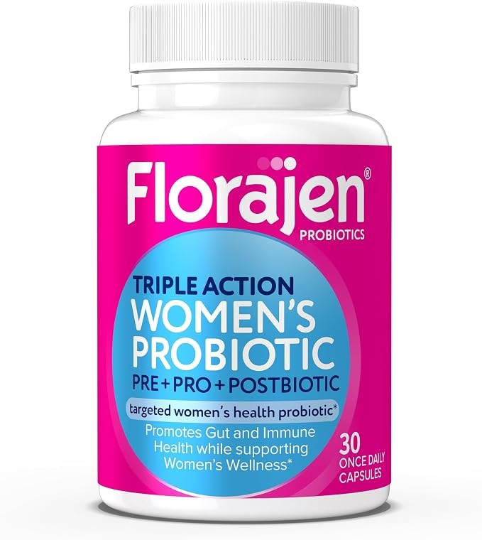 Florajen Digestion Probiotic for Women - Digestive & Immune Support - Fast-Acting Relief from Constipation & Bloating - Gluten-Free, Vegan, Non-GMO - 30-Count product image
