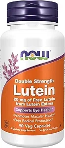 NOW Foods Lutein 20 mg & Free Lutein 20 mg Lutein Esters, 90 Vegetarian Capsules product image