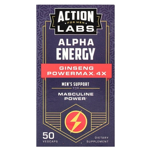 Action Labs For Men Alpha Energy Ginseng Powermax 4x 50 Vegcaps product image
