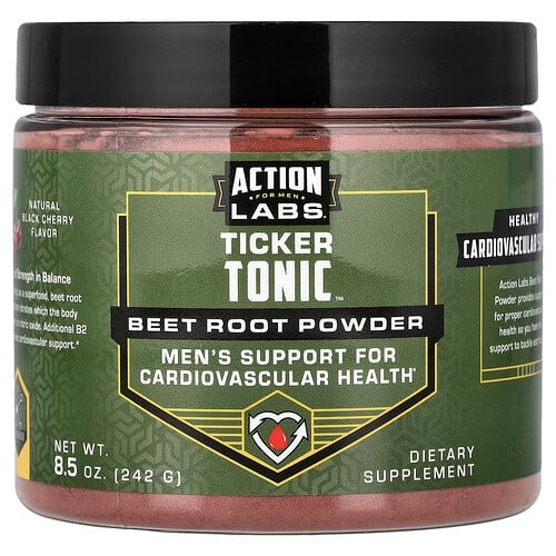 Action Labs For Men Ticker Tonic Beet Root Powder Natural Black Cherry 8 5 Oz 242 G product image