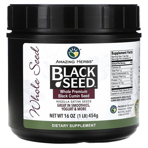 Amazing Herbs Black Seed Whole Premium Black Cumin Seed 16 Oz 454 G product image