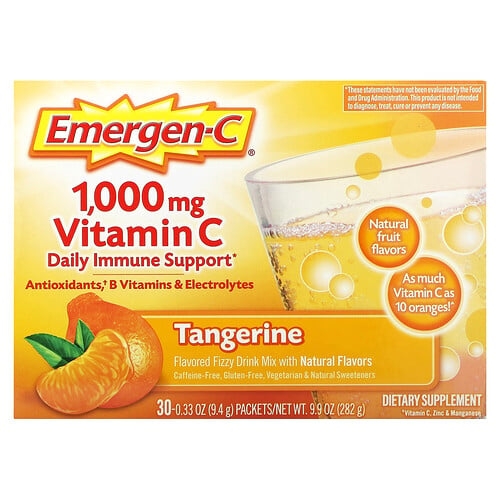 Emergen C Vitamin C Tangerine 1 000 Mg 30 Packets 0 33 Oz 9 4 G Each product image