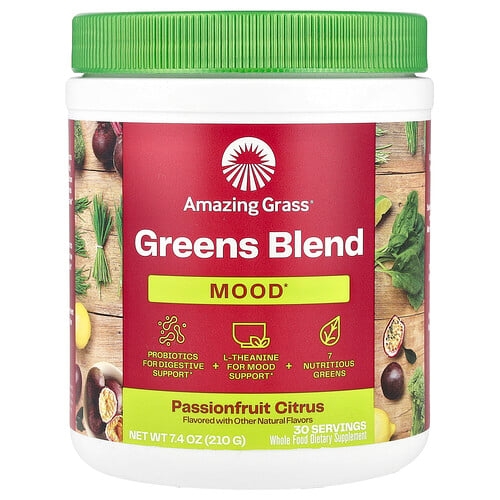 Amazing Grass Greens Blend Mood Passionfruit Citrus 7 4 Oz 210 G product image