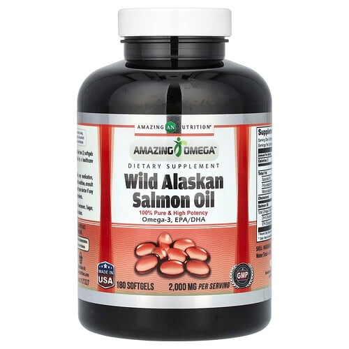 Amazing Nutrition Wild Alaskan Salmon Oil 180 Softgels 1 000 Per Softgel product image