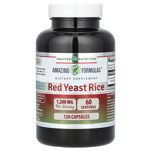 Amazing Nutrition Red Yeast Rice 120 Capsules 600 Mg Per Capsule product image