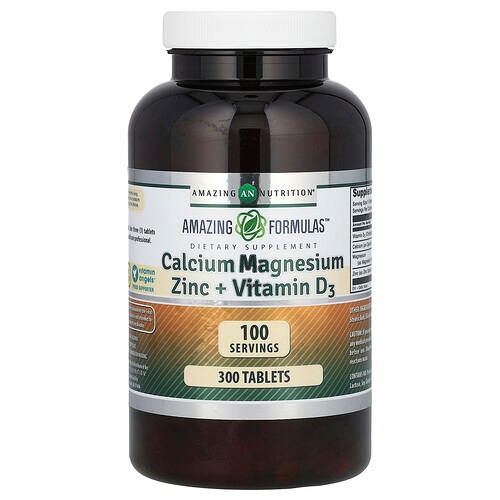 Amazing Nutrition Amazing Formulas Calcium Magnesium Zinc Vitamin D3 300 Tablets product image