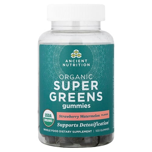 Ancient Nutrition Organic Super Greens Gummies Strawberry Watermelon 100 Gummies product image