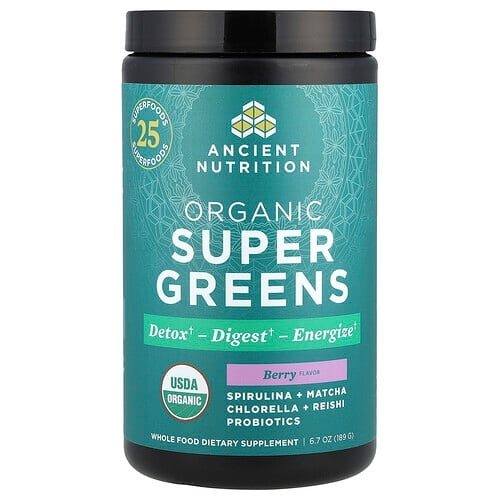 Ancient Nutrition Organic Super Greens Berry 6 7 Oz 189 G product image