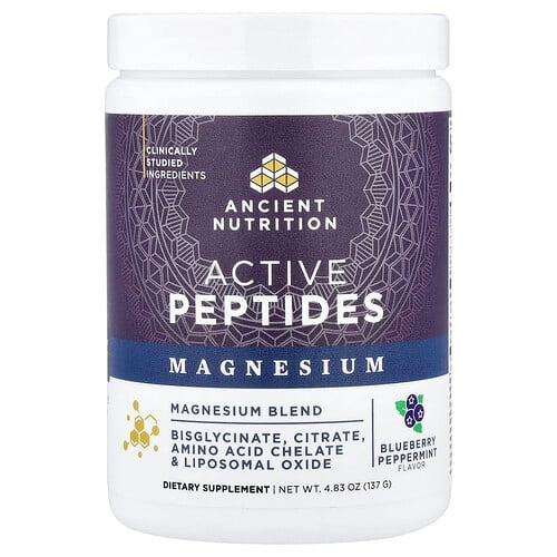Ancient Nutrition Active Peptides Magnesium Blueberry Peppermint 4 83 Oz 137 G product image