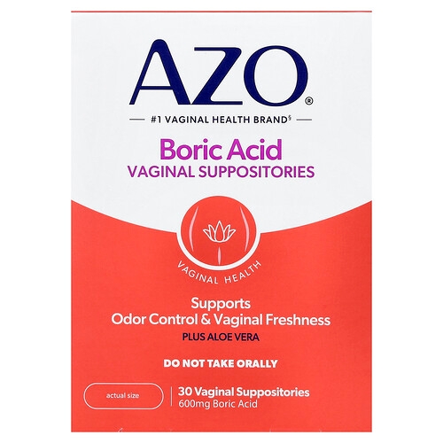 Azo Boric Acid Vaginal Suppositories 600 Mg 30 Suppositories product image