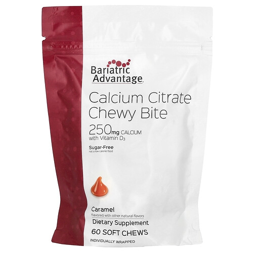 Bariatric Advantage Calcium Citrate Chewy Bite Sugar Free Caramel 60 Soft Chews product image