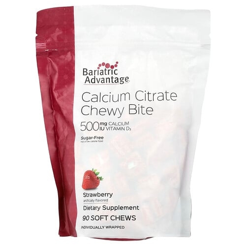 Bariatric Advantage Calcium Citrate Chewy Bite Sugar Free Strawberry 90 Soft Chews product image