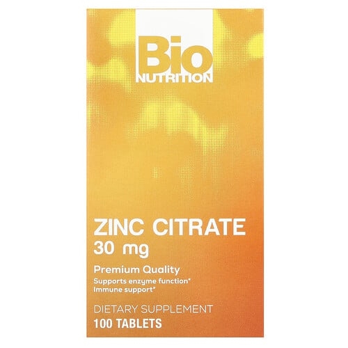 Bio Nutrition Zinc Citrate 30 Mg 100 Tablets product image