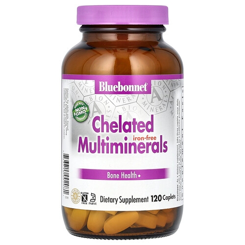 Bluebonnet Nutrition Chelated Multiminerals Iron Free 120 Caplets product image