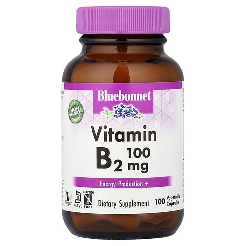 Bluebonnet Nutrition Vitamin B2 100 Mg 100 Vegetable Capsules product image