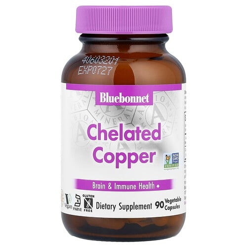 Bluebonnet Nutrition Chelated Copper 3 Mg 90 Vegetable Capsules product image