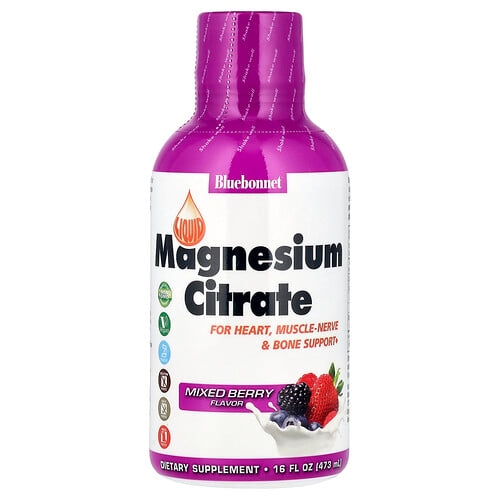 Bluebonnet Nutrition Liquid Magnesium Citrate Mixed Berry 16 Fl Oz 473 Ml product image