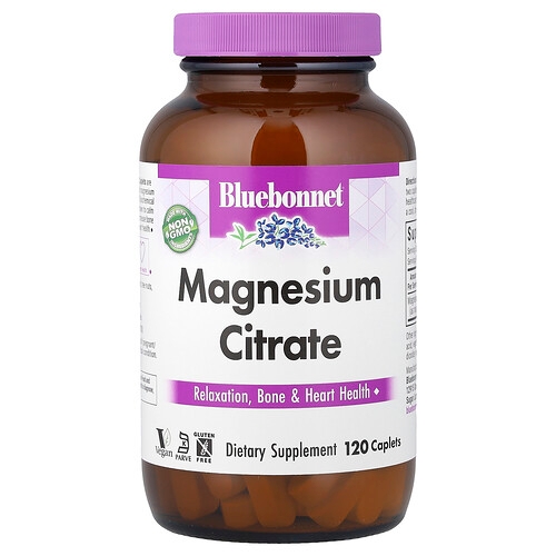 Bluebonnet Nutrition Magnesium Citrate 120 Caplets 200 Mg Per Caplet product image