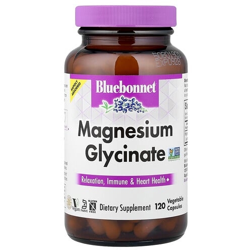 Bluebonnet Nutrition Magnesium Glycinate 120 Vegetable Capsules 100 Mg Per Capsule product image