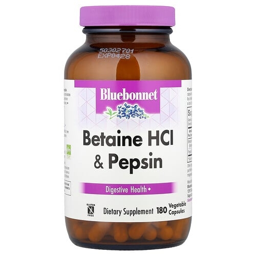 Bluebonnet Nutrition Betaine Hcl Pepsin 180 Vegetable Capsules product image