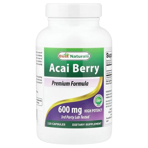 Best Naturals Acai Berry 600 Mg 120 Capsules product image