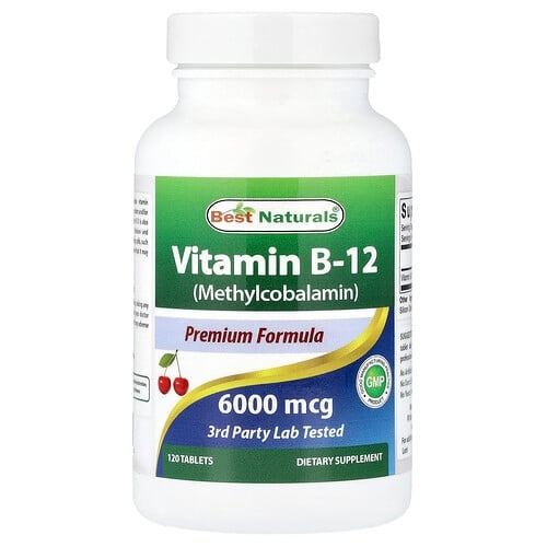 Best Naturals Vitamin B 12 Methylcobalamin 6 000 Mcg 120 Tablets product image