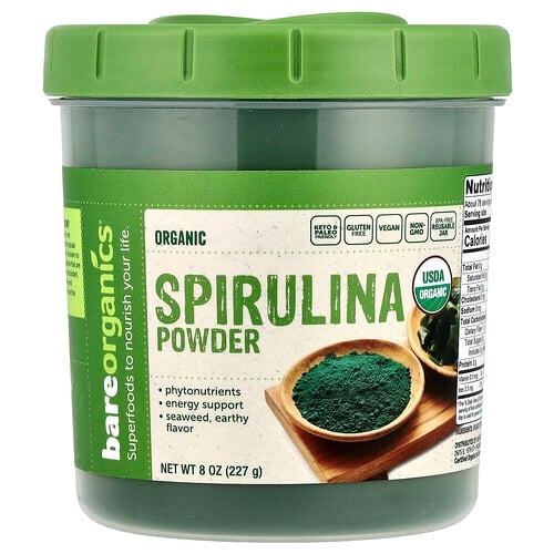 Bareorganics Organic Spirulina Powder 8 Oz 227 G product image