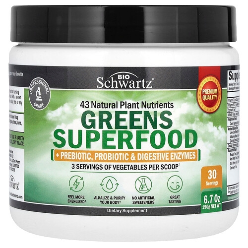 Bioschwartz Greens Superfood 6 7 Oz 190 G product image