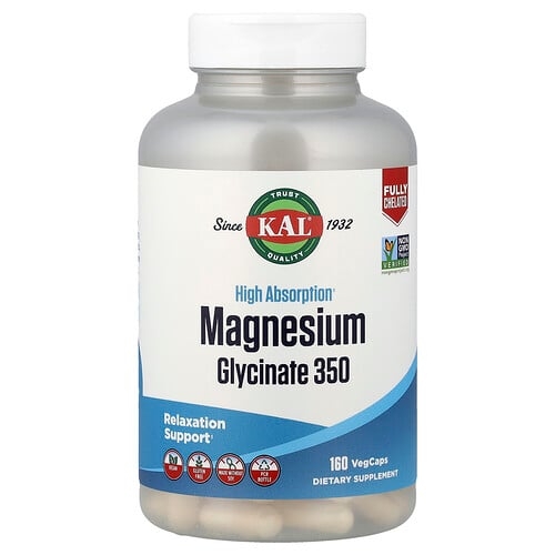 Kal High Absorption Magnesium Glycinate 350 160 Vegcaps product image