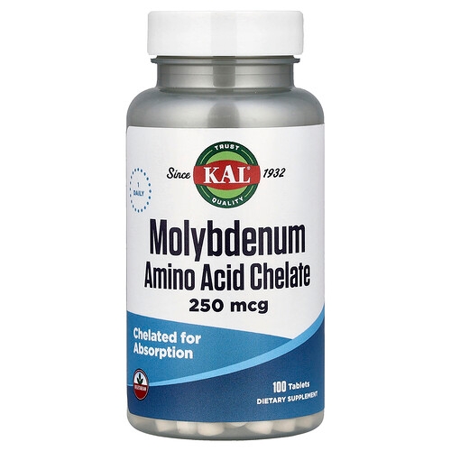 Kal Molybdenum Amino Acid Chelate 250 Mcg 100 Tablets product image