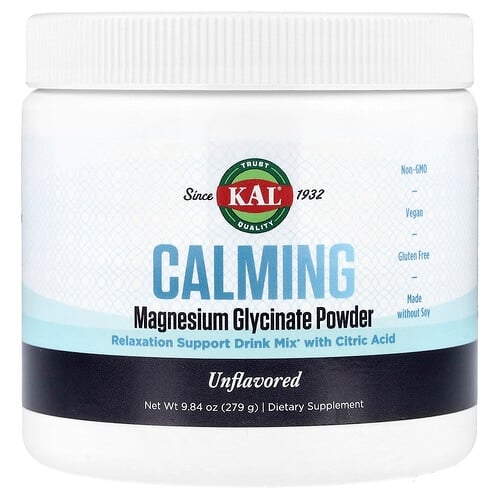Kal Calming Magnesium Glycinate Powder Unflavored 9 84 Oz 279 G product image