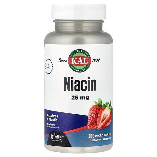 Kal Niacin Strawberry 25 Mg 200 Micro Tablets product image
