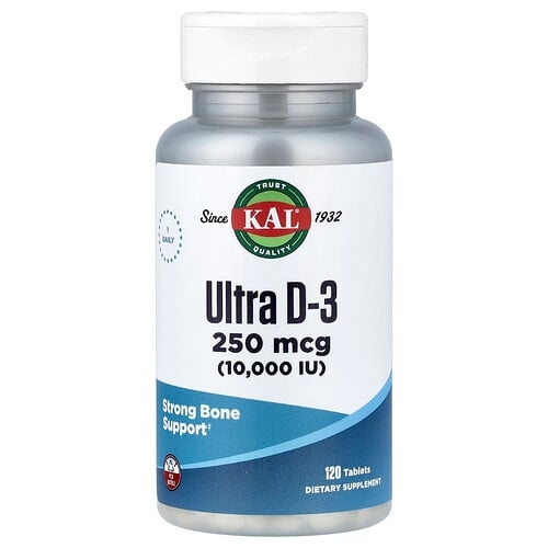 Kal Ultra D 3 250 Mcg 10 000 Iu 120 Tablets product image