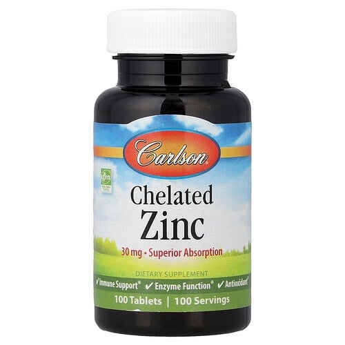 Carlson Chelated Zinc 30 Mg 100 Tablets product image