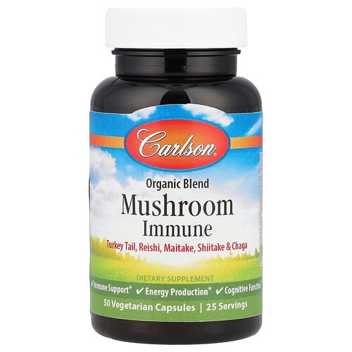 Carlson Organic Blend Mushroom Immune 50 Vegetarian Capsules product image