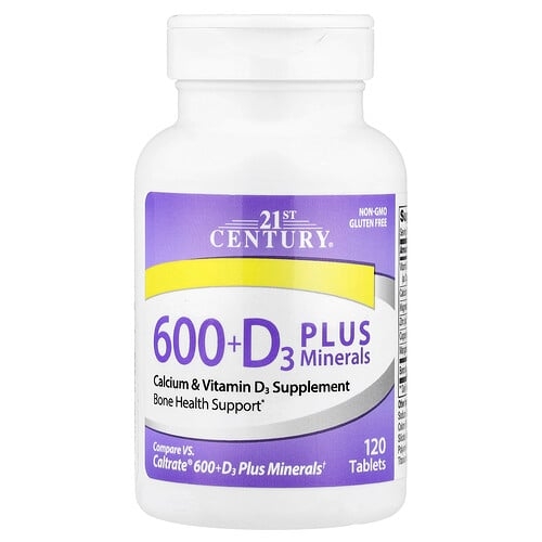 21st Century 600 D3 Plus Minerals 120 Tablets product image
