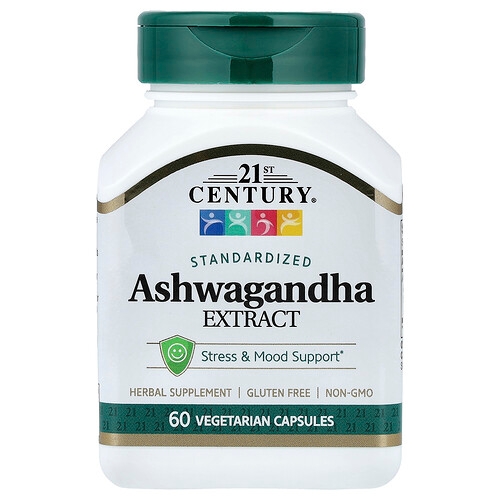 21st Century Ashwagandha Extract Standardized 60 Vegetarian Capsules 500 Mg Per Capsule product image