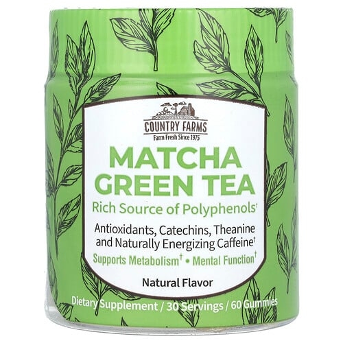 Country Farms Matcha Green Tea Natural 60 Gummies 12 5 Mg Per Gummy product image