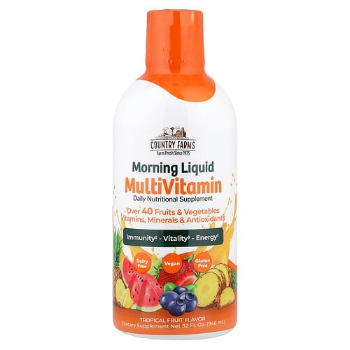 Country Farms Morning Liquid Multivitamin Tropical Fruit 32 Fl Oz 946 Ml product image