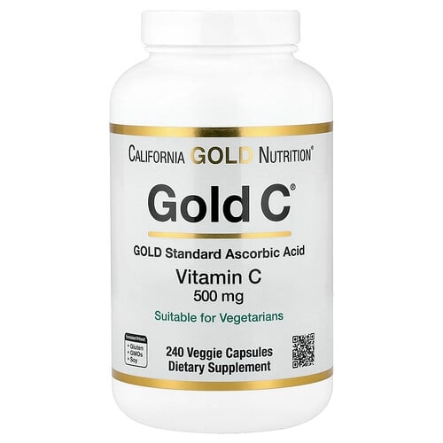California Gold Nutrition Gold C Usp Grade Vitamin C 500 Mg 240 Veggie Capsules product image