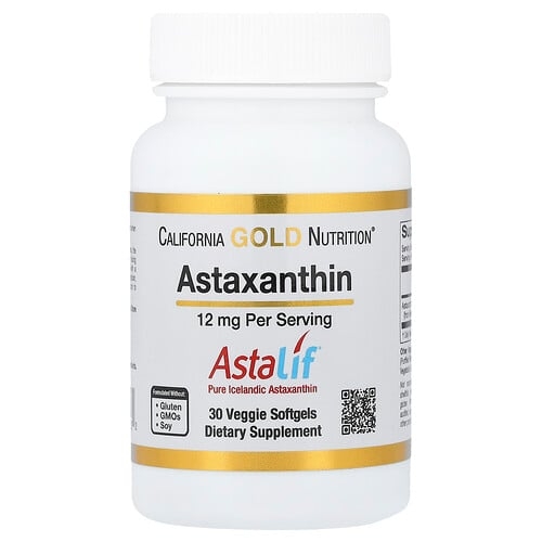 California Gold Nutrition Astaxanthin Astalif Pure Icelandic 12 Mg 30 Veggie Softgels product image