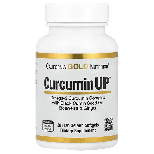 California Gold Nutrition Curcuminup With Omega 3 Curcumin Complex Black Cumin Seed Oil Boswellia And Ginger 30 Fish Gelatin Softgels product image